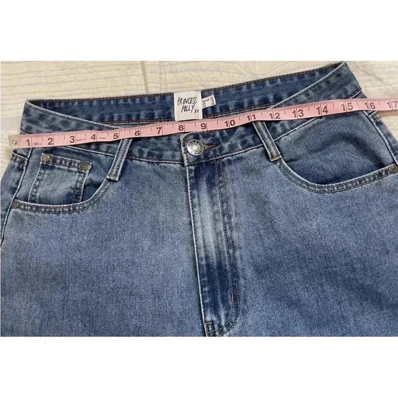 Princess Polly Boundless Denim Cut Raw Hem Blue Jeans Women’s Size 8 Classic - Picture 11 of 16